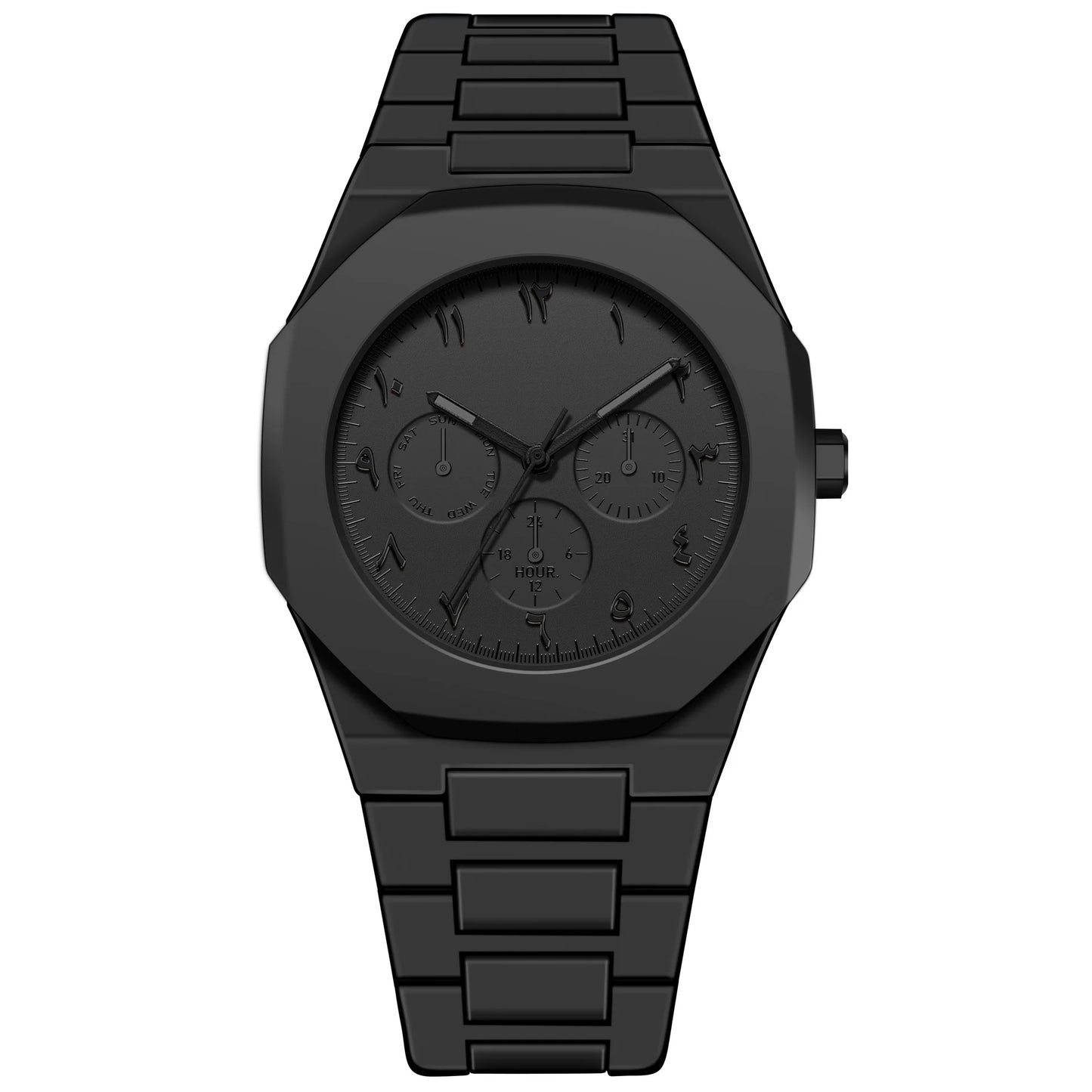 Fashionable Black and White Men's Exquisite Business Waterproof Quartz Watch