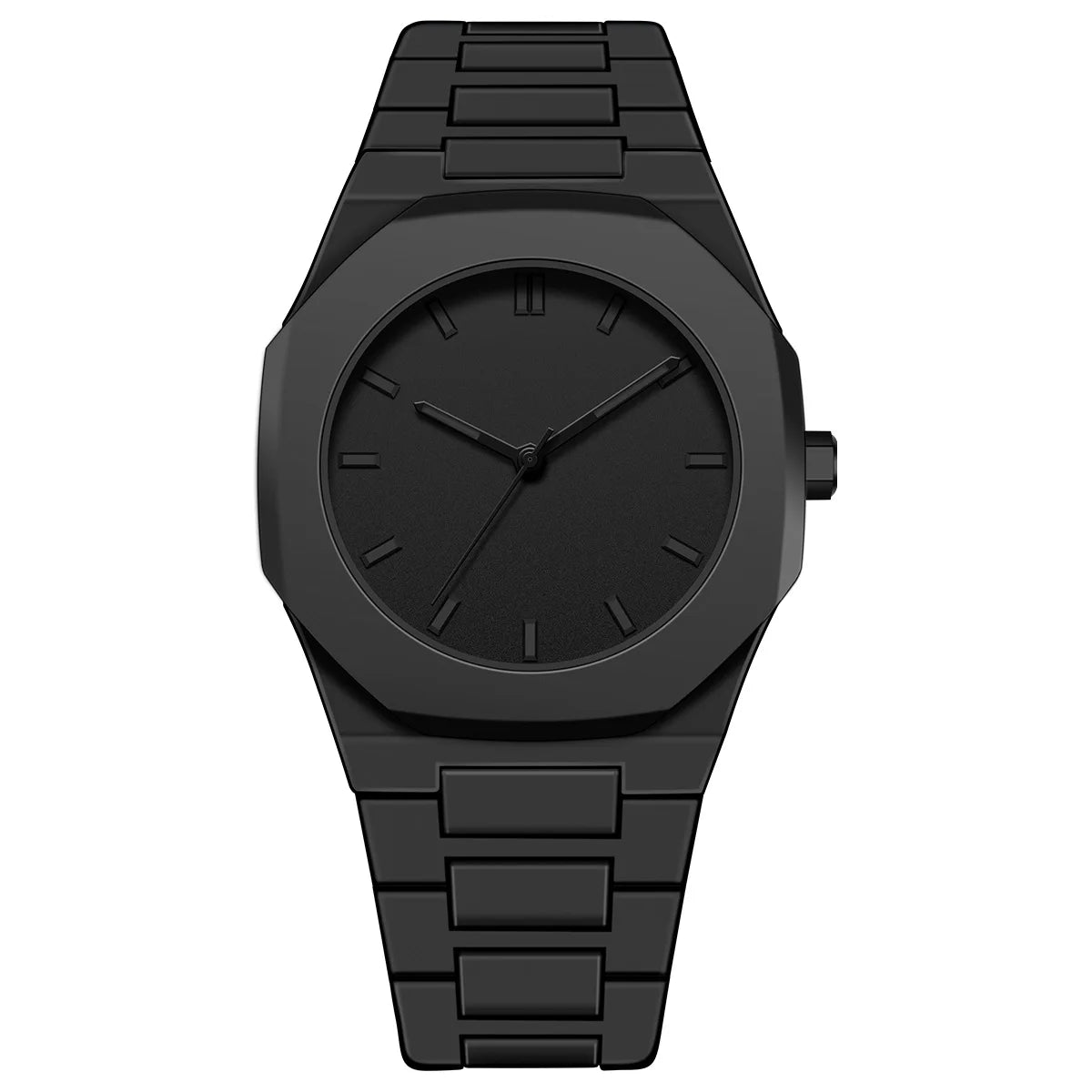 Fashionable Black and White Men's Exquisite Business Waterproof Quartz Watch